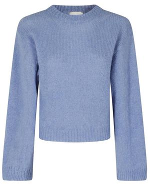 Alysi Truien & Vesten ,Blauw ,Girocollo Maglia Super Mohair