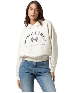 Kocca Hoodies & Sweatvesten ,Simple Chic Lange Mouwen Trui Met Kraag - Grijs