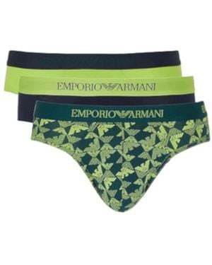 Emporio Armani Pure Cotton Briefs (3-Pack) - Groen
