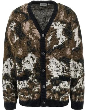 Carhartt Truien & Vesten ,Veelkleurig ,Wol Merton Wollen Cardigan - Grijs