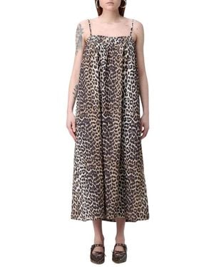 ワンピース GANNI Printed Cotton Maxi Strap Dress GANNI Printed Cotton Maxi Strap Dress