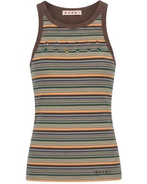 Marni Gestreepte Tanktop - Grijs