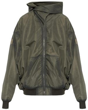 Rick Owens Jassen ,Groen ,Leer Oversized Geïsoleerd Asymmetrisch Jack - Grijs