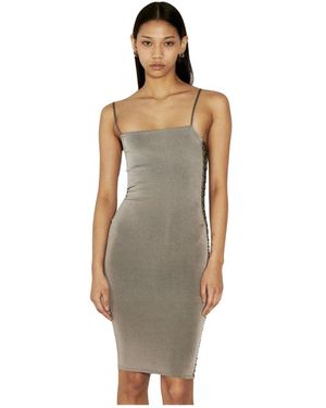 Isa Boulder Kleedjes ,Grijs ,Rayon Gebreide Midi Jurk - Bruin