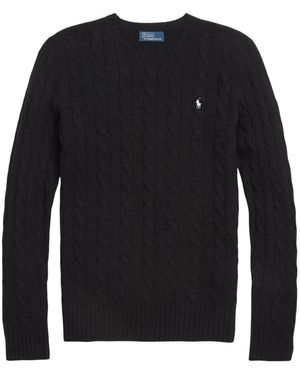 Polo Ralph Lauren Cable Knit Crewneck Sweater - Zwart