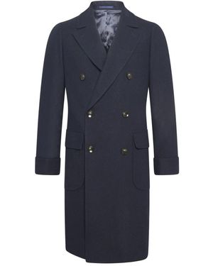 Franzese Collection Double-Breasted Coats - Blue