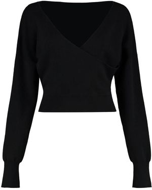 P.A.R.O.S.H. V-Neck Knitwear - Black