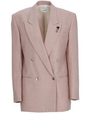 Lardini Jassen ,Roze ,Wol Cameron Double-Breasted Blazer - Bruin