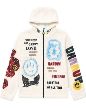 Barrow Hoodies & Sweatvesten ,Veelkleurig ,Graphic Print Hooded Zip Fleece Jacket - Blauw