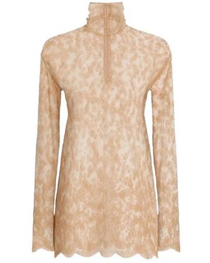 Dolce & Gabbana Overhemden ,Chantilly Lace Blouse - Naturel