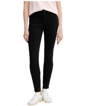 Calvin Klein High-Rise Skinny Fit Jeans Mit Reißverschluss Und Knopfverschluss - Schwarz