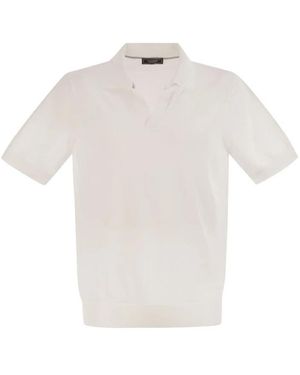 Peserico Satijnglanz Polo - Wit