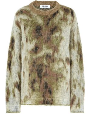 The Attico Militärgrüner Jacquardstrickpullover