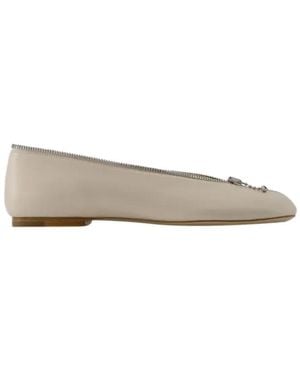 Burberry Leren Ballerina's - Grijs