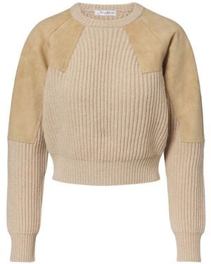 Max Mara Truien & Vesten ,Ronde Hals Gebreid - Naturel