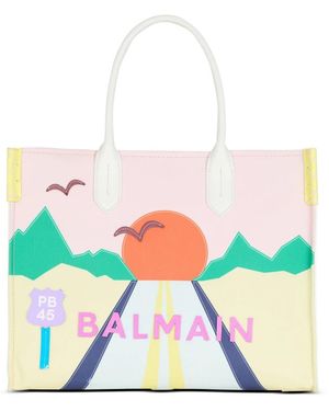 Balmain Medium B-Army Postcard Tote Bag - Multicolour
