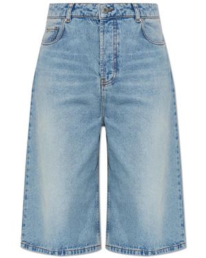 Ami Paris Korte Broeken ,Blauw ,Katoen Large Fit Bermuda Shorts