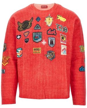 DIESEL Round-Neck Knitwear - Rojo