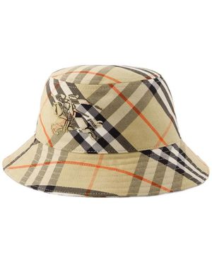 Burberry Check Bucket Hat - Natural