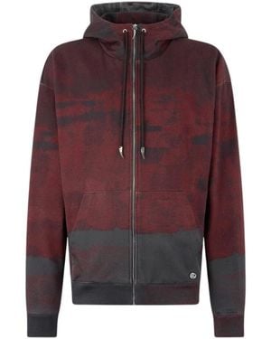 Roberto Cavalli Hoodies & Sweatvesten ,Rood ,Katoen Hoodie Met Rits