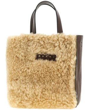 Marni Shearling Tote Bag - Mettallic