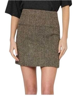 Paul Smith Rokken ,Bruin ,Wol Harris Short Skirt - Grijs