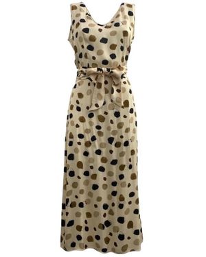 Manila Grace Kurzarm Kleid - Mettallic
