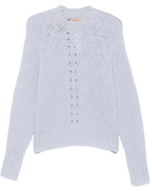 Twinset Round-Neck Knitwear - Bleu