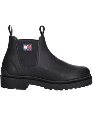 Tommy Hilfiger Leather Cleat Chelsea Boots - Schwarz