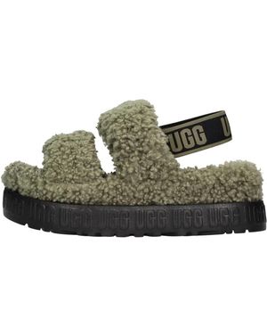 UGG Schoenen ,Groen ,Fluff Yeah Slide