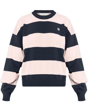 Coperni Truien & Vesten ,Roze ,Gestreept T-Shirt Met Ronde Hals - Blauw