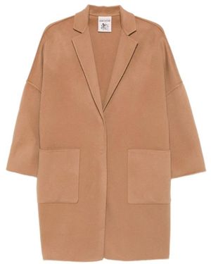 Semicouture Wollen Jas Aw25 Stijlvol Ontwerp - Bruin