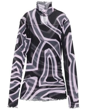 PUCCI Schwarzes Mesh-Kleid Mit Abstraktem Muster