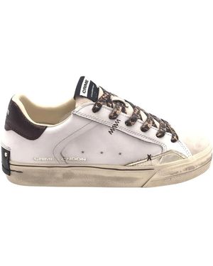 Crime London Schoenen ,Leer Deconstructed Sneaker - Wit