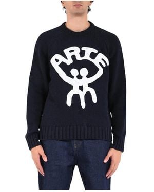 Arte' Round-Neck Knitwear - Blue