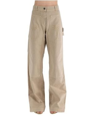 Palm Angels Straight Pants - Natural