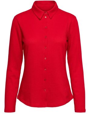 &Co Woman Overhemden ,Rood ,Katoen Lotte Structuur Blouse