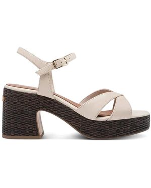 Tamaris Schoenen ,Leer Plateau Sandal - Wit
