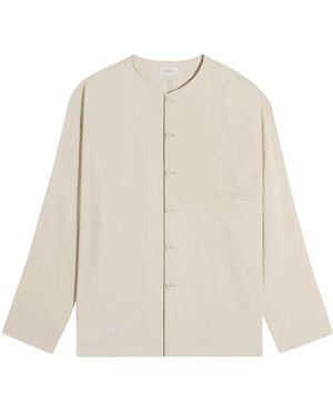 Lemaire Overhemden ,V-Neck Shirt - Naturel