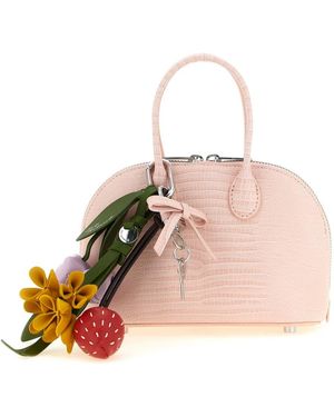 Self-Portrait Embossed Leather Mini Bag - Roze