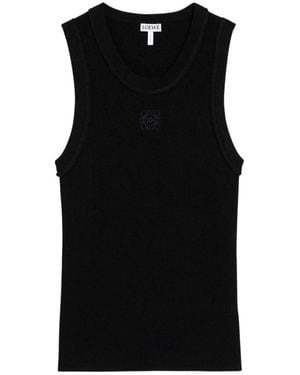 Loewe Tops ,Zwart ,Anagram Ribbed Tank Top