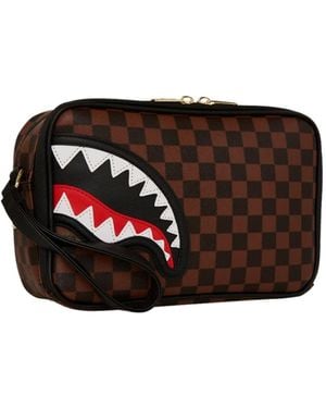 Sprayground Vegan Leder Kulturbeutel Mit Fächern - Braun