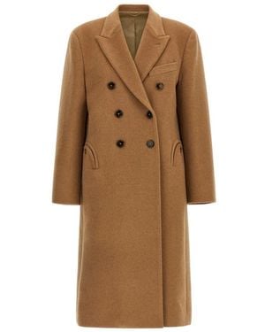 Blazé Milano Double-Breasted Coats - Brown