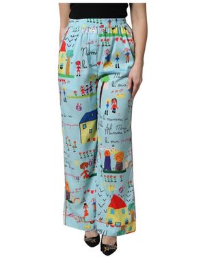 Dolce & Gabbana Wide Trousers - Bleu