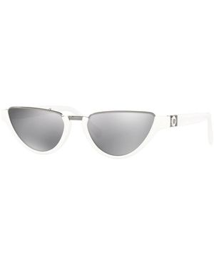 Versace Medusa Medaillon Zonnebril Wit/Zilver - Metallic