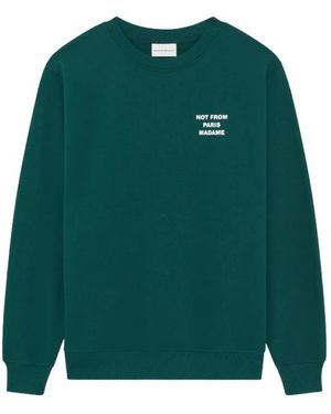 Drole de Monsieur Hoodies & Sweatvesten ,Groen ,Katoen Le Slogan Sweatshirt