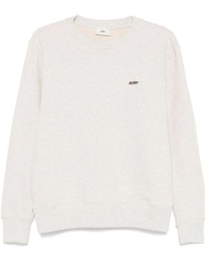 Autry Bestickter logo rundhals pullover - Weiß