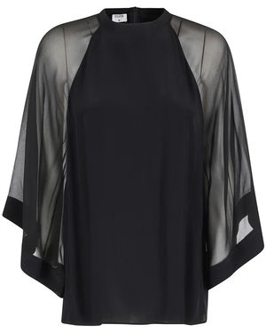 Filippa K Sheer Raglan Blouse - Schwarz