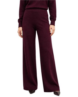 Kocca Broeken ,Paars ,Wol Damesbroek Van Pure Wol Met Wijde Pijpen En Hoge Taille - Rood