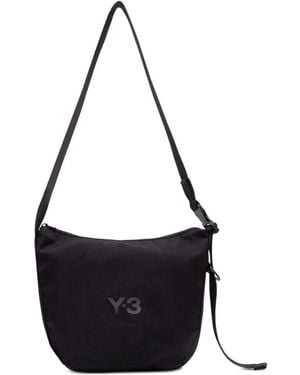 Y-3 Schwarze Schultertasche Mit Top-Reißverschluss
